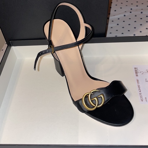 Gucci leather sandal heel - Picture 4 of 9